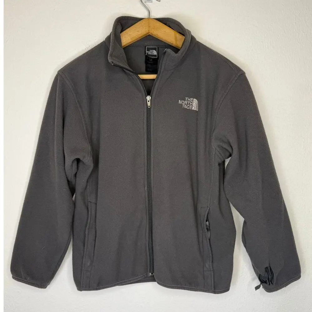 The North Face Mens Fleece Jacket Full Zip Dark Grey Charcoal Large